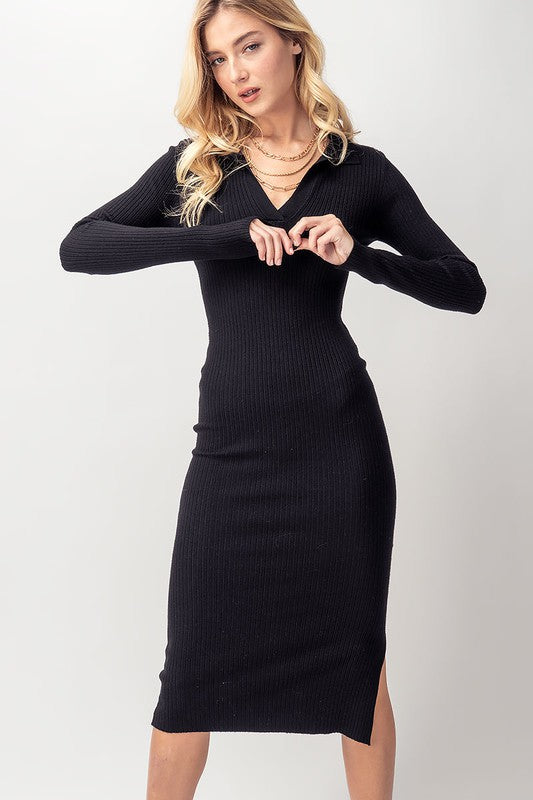 Rebecca Knit Long Sleeve Dress – Classy & the City