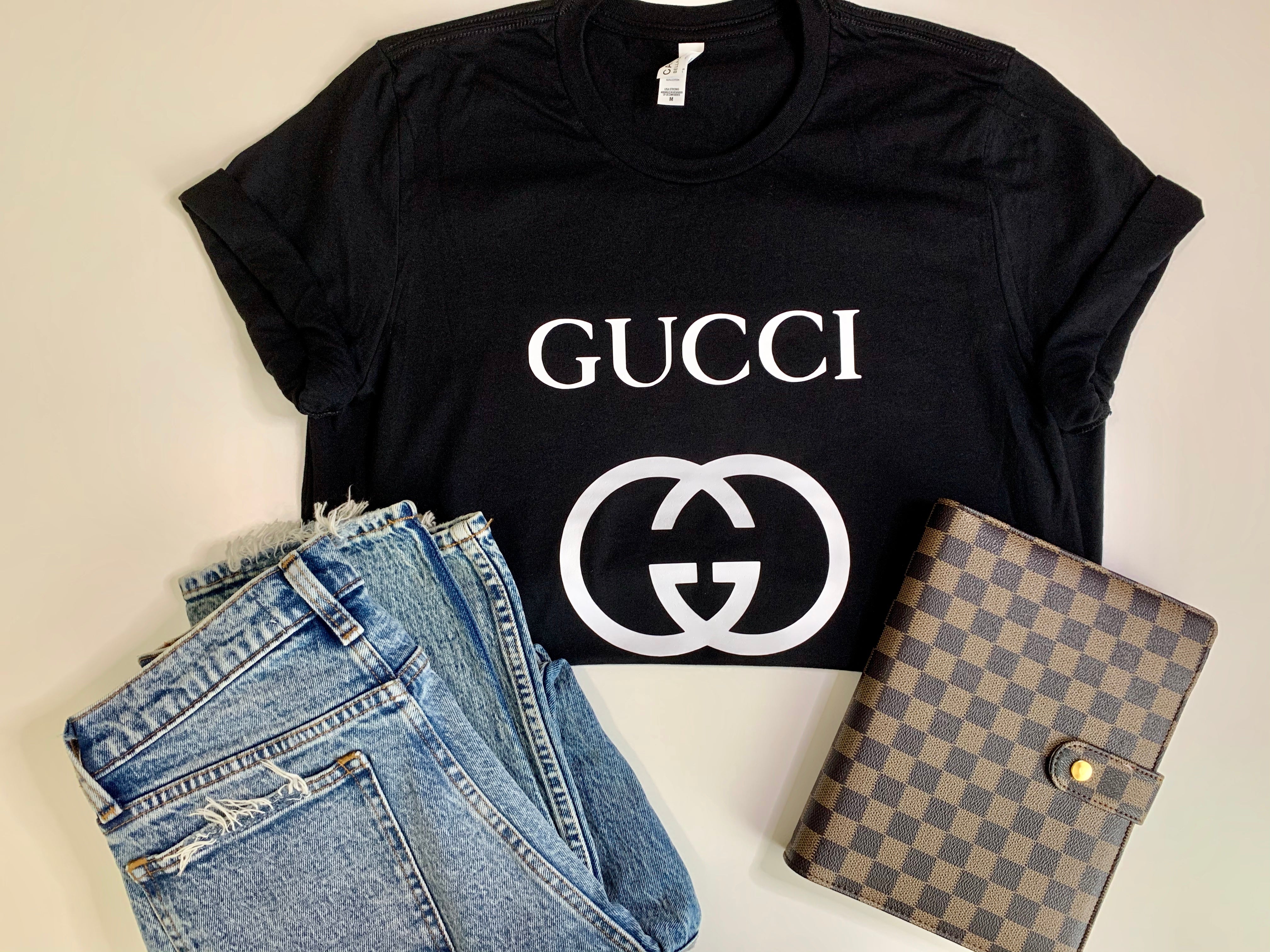 Gucci Dior Chanel Louis Vuitton Graphic T-Shirt - Mint Leafe Boutique Black / XL